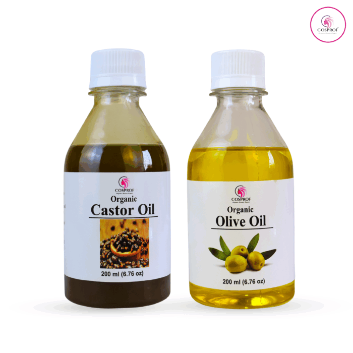 Organic Olive and Castor oil Combo Pack - 200 ml Each - Image 1