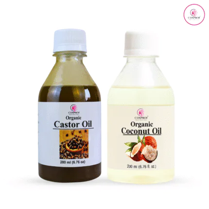 Organic Castor and Coconut oil Combo Pack - 200 ml Each