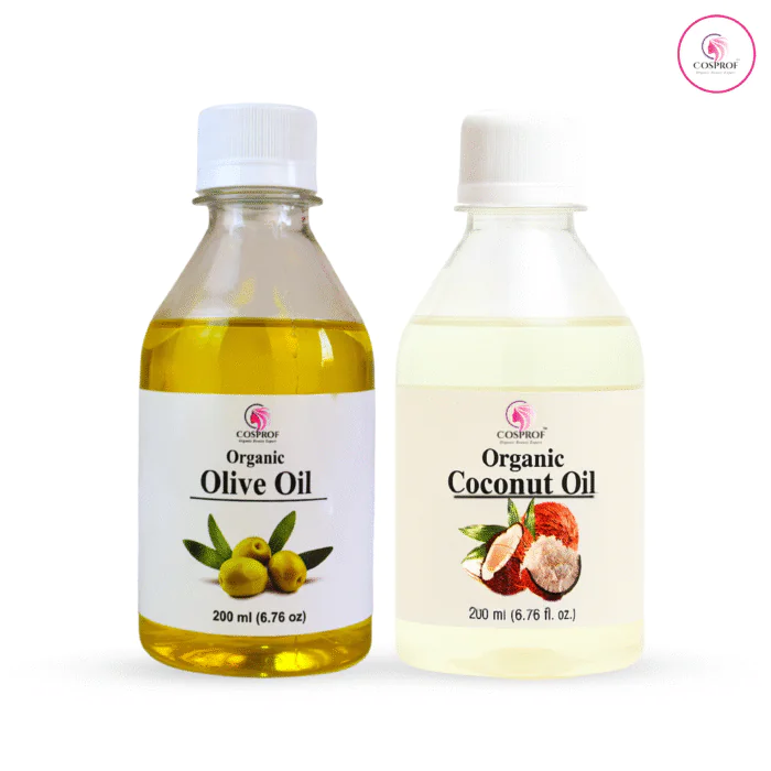Organic Coconut Oil + Olive Oil Combo Pack Each -200 ml - Image 1